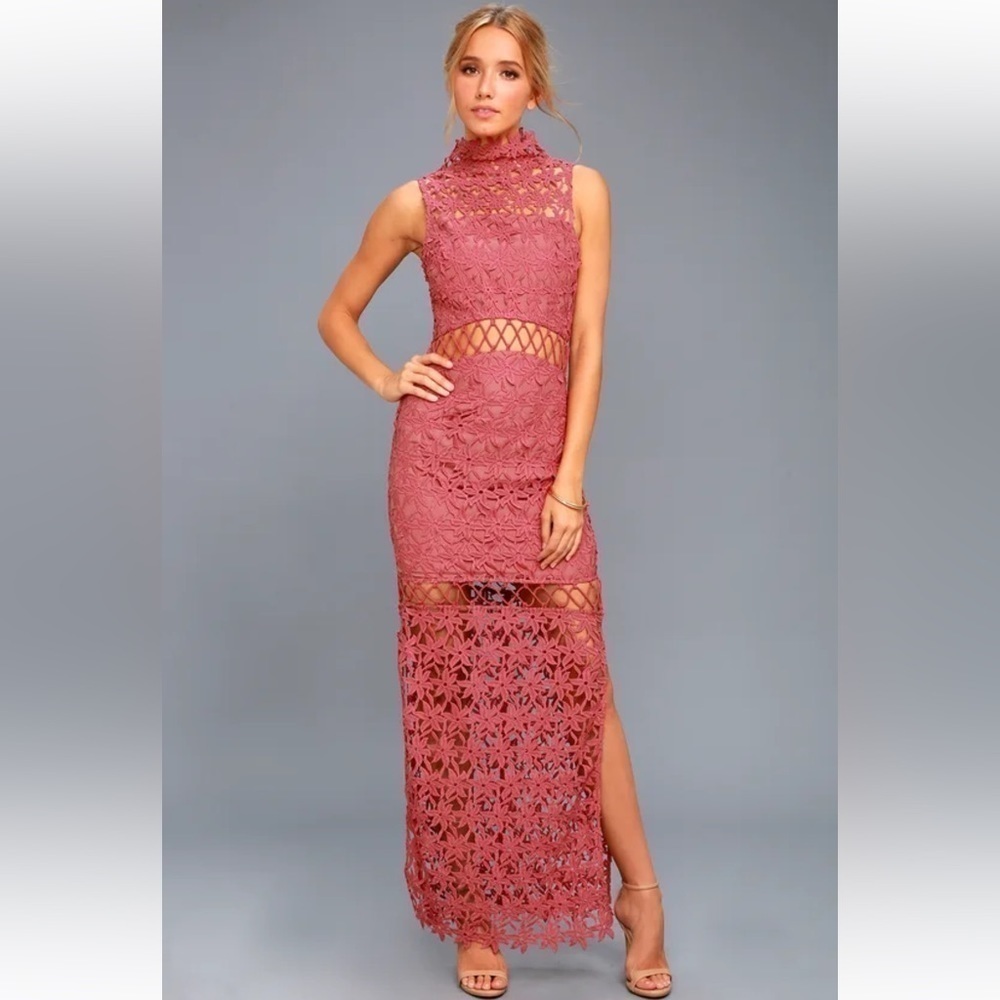 Keepsake the Label Lace Maxi‎ Dress Rusty Rose Pink – XL (NWT)